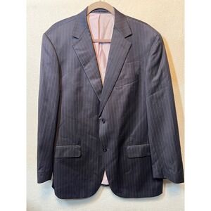 Dormeuil Amadeus Men's Merino Wool Striped Blazer Jacket Size 45‎ Blue Purple